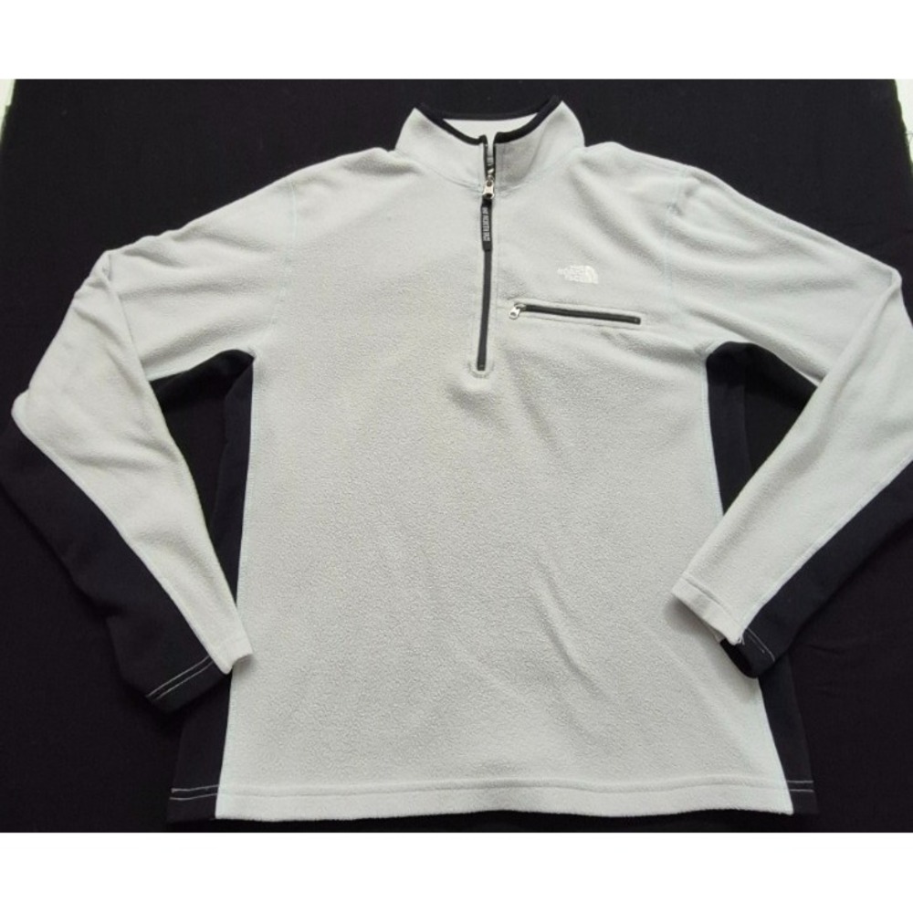 The North Face Polartec men's gray/black 1/4 zip fleece pullover jacket sz. M